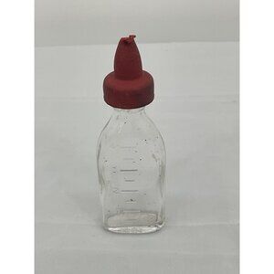 Vintage Effanbee Dy-Dee Baby Doll Glass Bottle With Red Rubber Nipple Top 1951 M